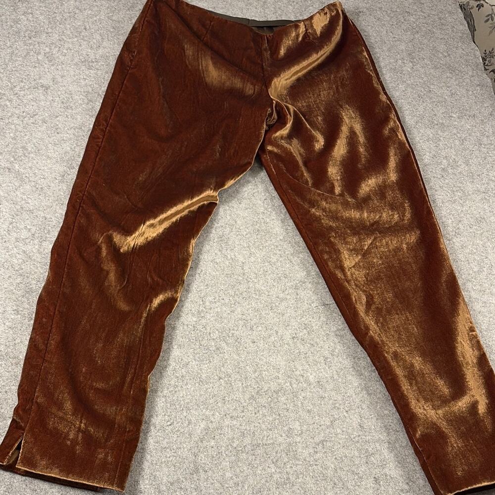 Bespoke Handtailored Velvet Pants Women S 10 Rust Brown Straight Leg old money